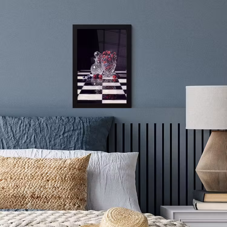 Framed Prints - Berries - Crystal - Still Life - Bessen - Kristal - Stilleven fotolijst zwart zonder passe partout klein