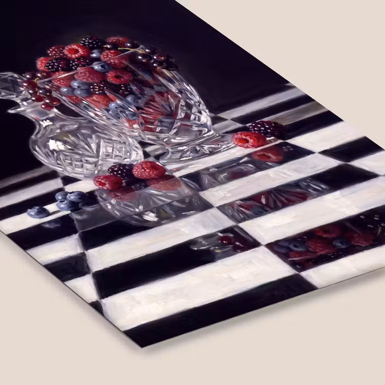 Framed Prints - Berries - Crystal - Still Life - Bessen - Kristal - Stilleven fotolijst zwart zonder passe partout klein
