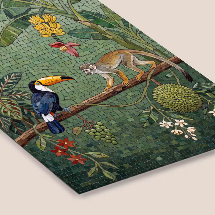 Vogel - Dier - Jungle - Mozaïek - Natuur fotolijst zwart zonder passe partout klein -zsfeer6