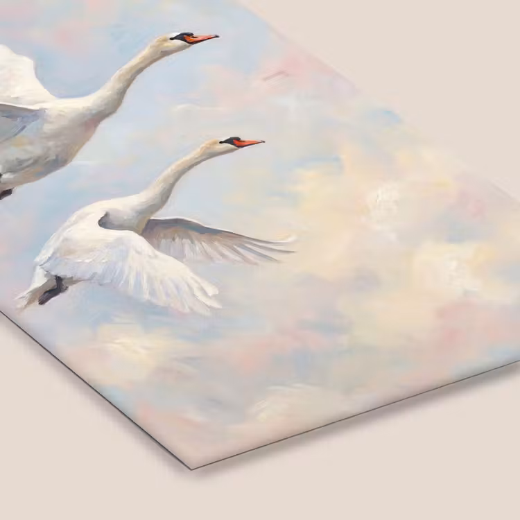 Vogel - Vliegend - Lucht - Modern - Pastel fotolijst zwart zonder passe partout klein -zsfeer6