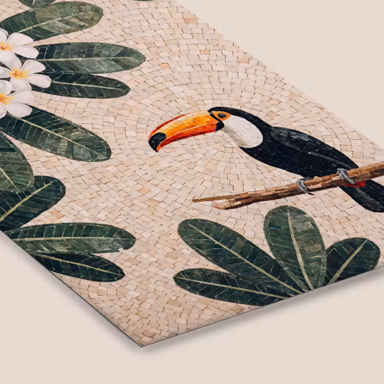 Vogel - Mozaïek - Tropisch - Natuur - Kleurrijk fotolijst zwart zonder passe partout klein -zsfeer6