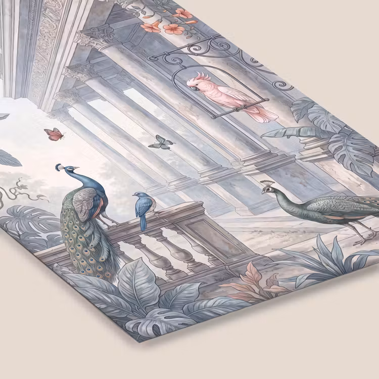 Vogel - Pauw - Architectuur - Klassiek - Groen fotolijst zwart zonder passe partout klein -zsfeer6