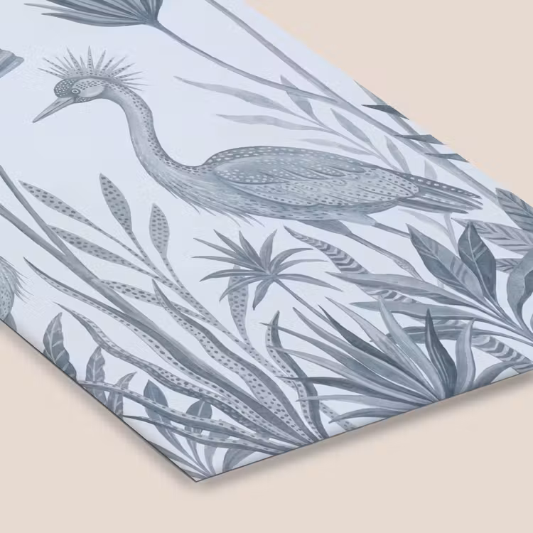 Vogel - Tropisch - Illustratie - Blauwgrijs - Natuur fotolijst zwart zonder passe partout klein -zsfeer6