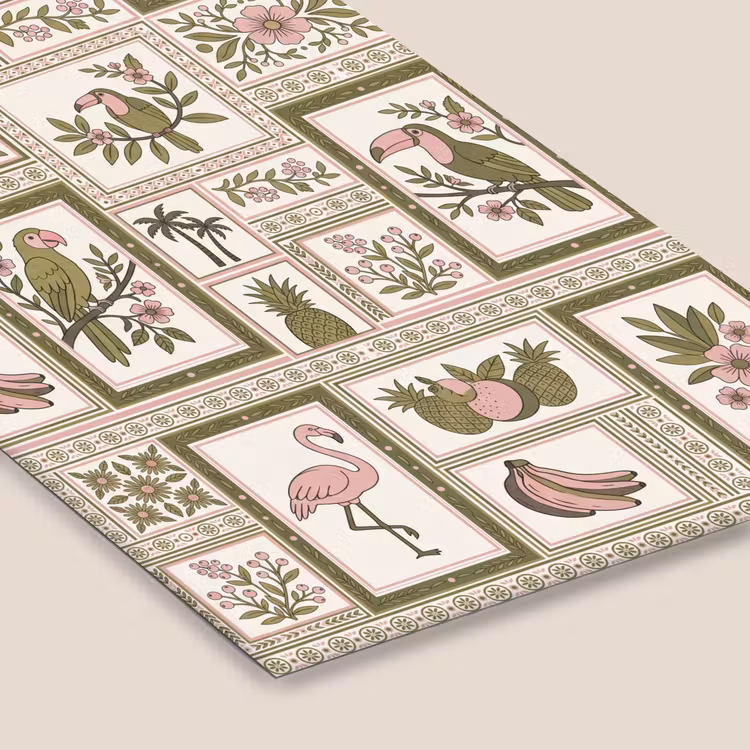 Vogel - Tropisch - Patroon - Decoratief - Groen fotolijst zwart zonder passe partout klein -zsfeer6