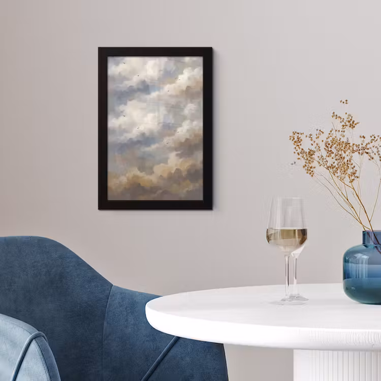 Vogel - Wolken - Natuur - Modern - Grijs fotolijst zwart zonder passe partout klein -sfeer4