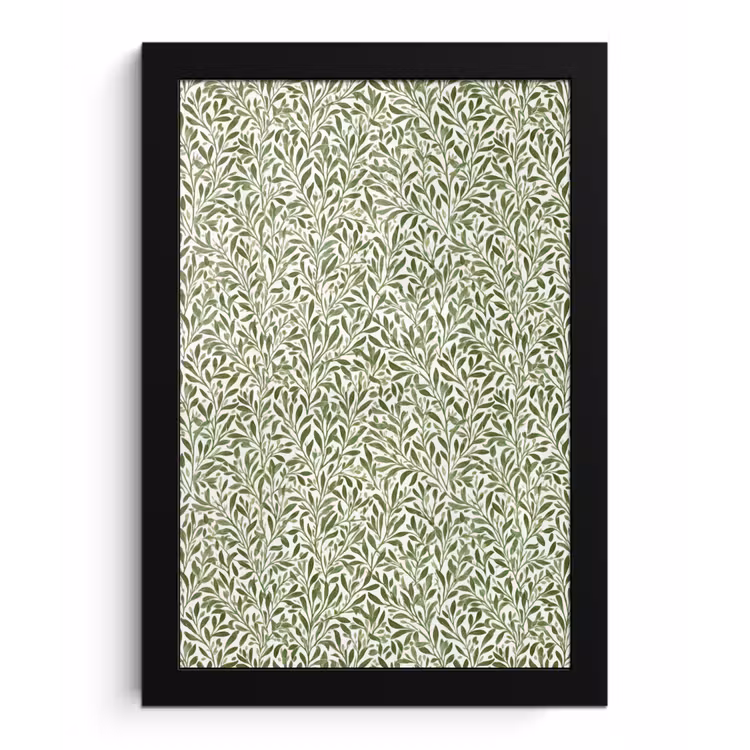 Botanisch - Takken - Groen fotolijst zwart zonder passe partout klein 224 -3d