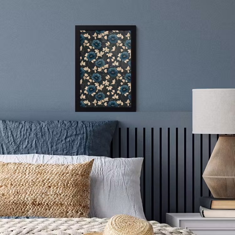Botanisch - Bloemen - Blauw fotolijst zwart zonder passe partout klein 224 -sfeer3