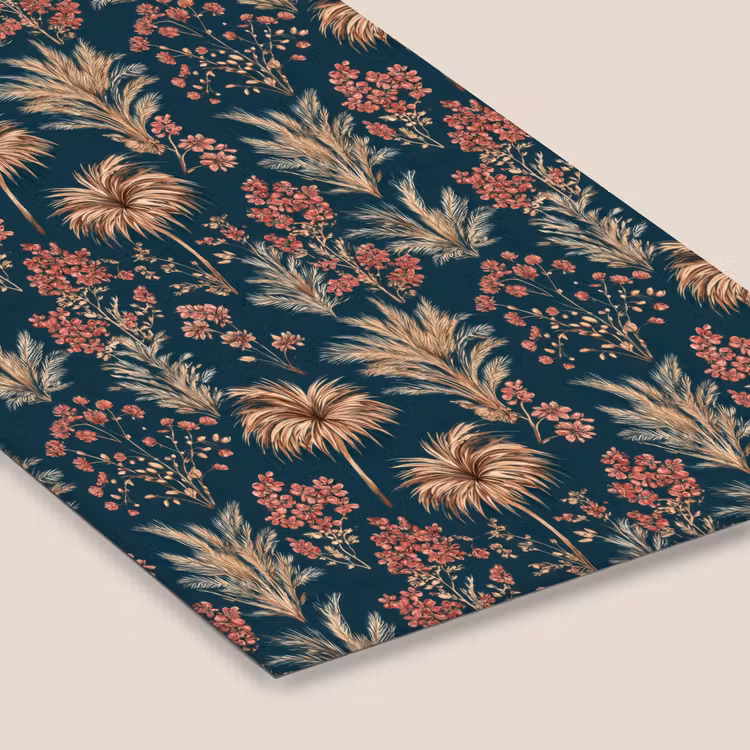 Botanisch - Patroon - Blauw fotolijst zwart zonder passe partout klein 224 -zsfeer6