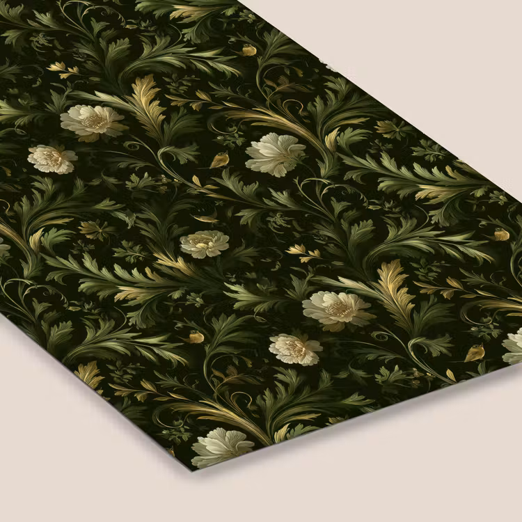Botanisch - Naadloos - Bloemen fotolijst zwart zonder passe partout klein 224 -zsfeer6