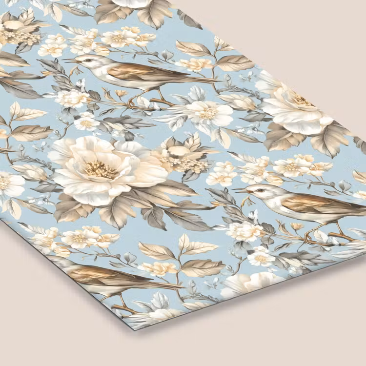 Botanisch - Zangvogel - Blauw fotolijst zwart zonder passe partout klein 224 -zsfeer6