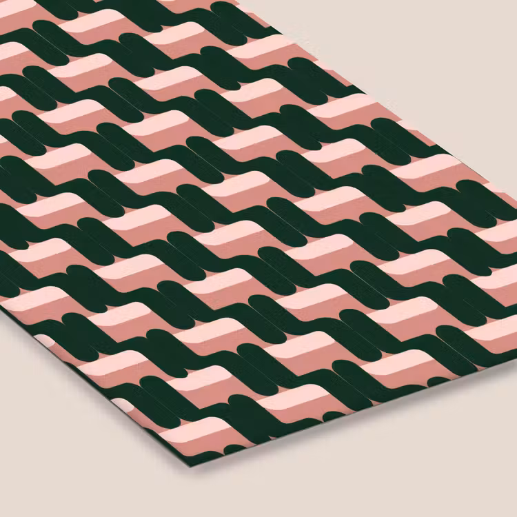 Vlechtpatroon - Groen - Roze - Geometrisch fotolijst zwart zonder passe partout klein 224 -zsfeer6