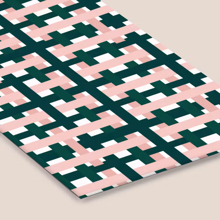 Vlechtpatroon - Groen - Roze - Grafisch fotolijst zwart zonder passe partout klein 224 -zsfeer6