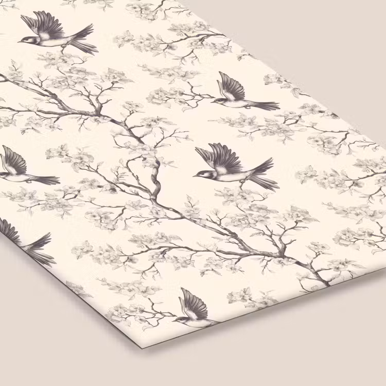 Takken - Vogels - Beige fotolijst zwart zonder passe partout klein 224 -zsfeer6