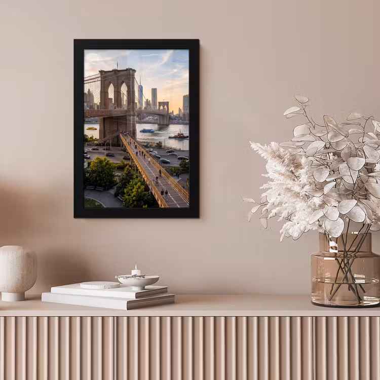 Brug - Rivier - Stad - Zonsondergang - Architectuur fotolijst zwart zonder passe partout klein -sfeer5