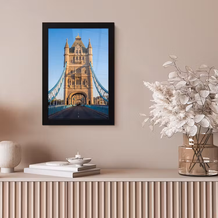 Brug - Toren - Architectuur - Klassiek - Blauw fotolijst zwart zonder passe partout klein -sfeer5