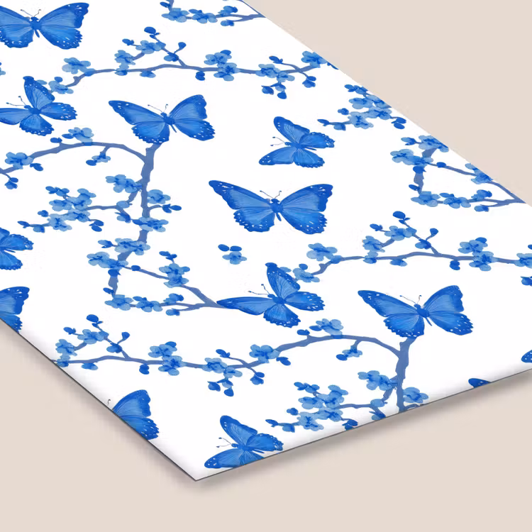 Vlinder - Bloemen - Blauw fotolijst zwart zonder passe partout klein 224 -zsfeer6