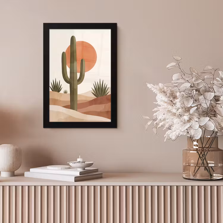 Cactus - Duinen - Modern - Landschap - Groen fotolijst zwart zonder passe partout klein -sfeer5