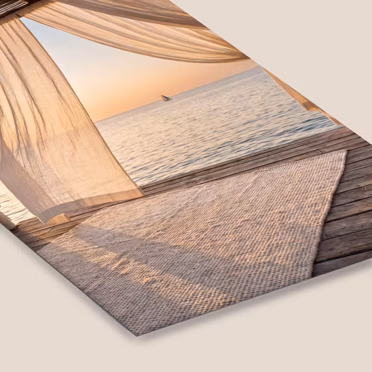 Overkapping - Zee - Zonsondergang - Vakantie - Rust fotolijst zwart zonder passe partout klein -zsfeer6