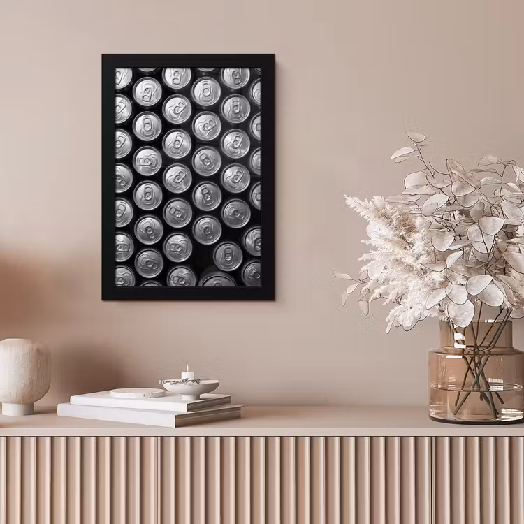 Blikjes - Aluminium - Patroon - Industrieel - Zilver fotolijst zwart zonder passe partout klein -sfeer5