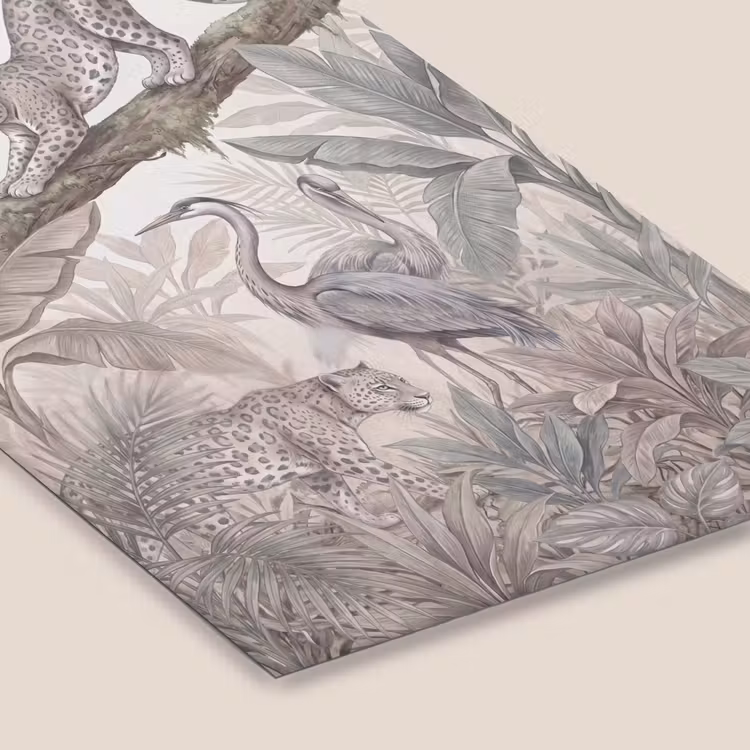 Kat - Vogel - Jungle - Illustratie - Dieren fotolijst zwart zonder passe partout klein -zsfeer6
