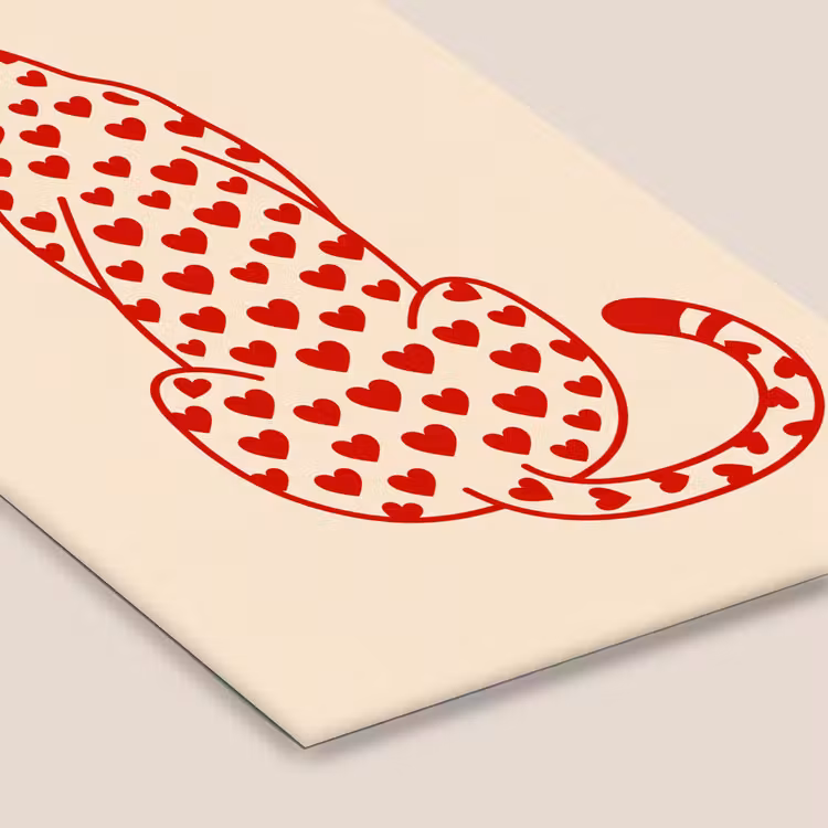 Kat - Harten - Dieren - Modern - Rood fotolijst zwart zonder passe partout klein -zsfeer6