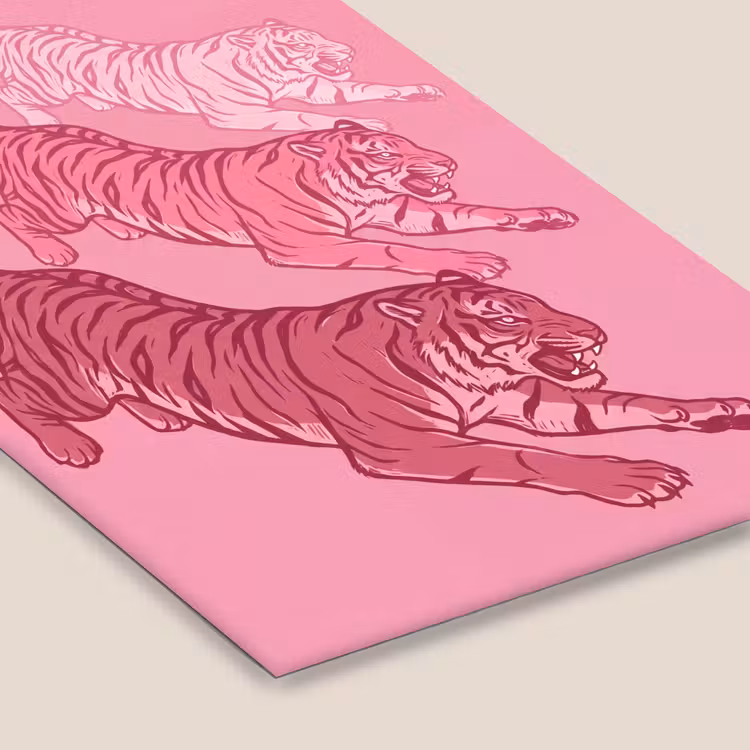 Kat - Springend - Dieren - Roze - Modern fotolijst zwart zonder passe partout klein -zsfeer6