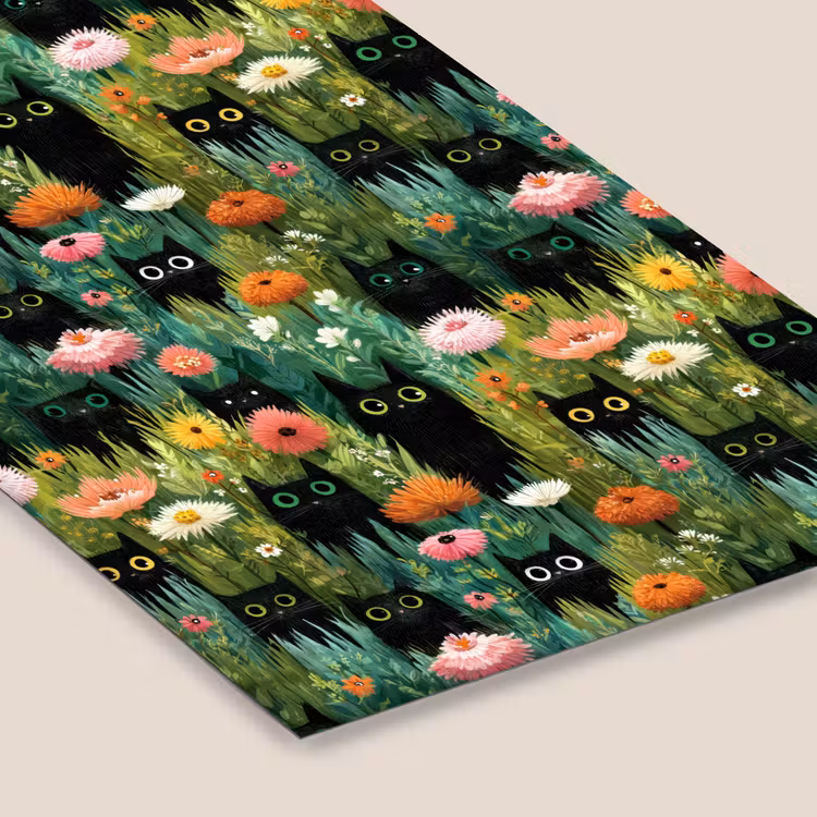 Katten - Bloemen - Kleurrijk fotolijst zwart zonder passe partout klein 224 -zsfeer6