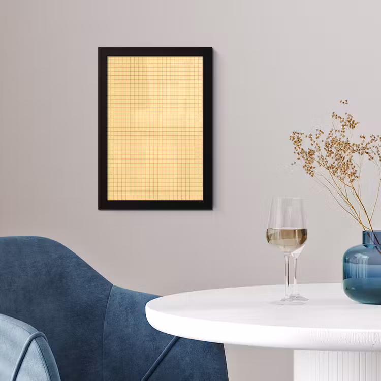Ruitjes - Grid - Minimalistisch - Geel - Roze fotolijst zwart zonder passe partout klein 224 -sfeer4