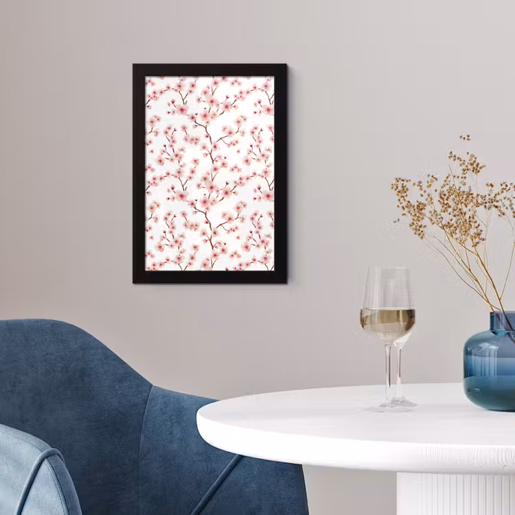 Kersenbloesem - Takken - Roze fotolijst zwart zonder passe partout klein 224 -sfeer4
