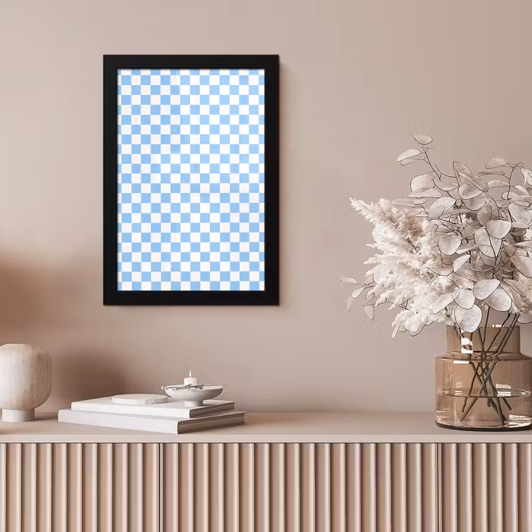 Schaakbord - Klassiek - Blauw fotolijst zwart zonder passe partout klein 224 -sfeer5