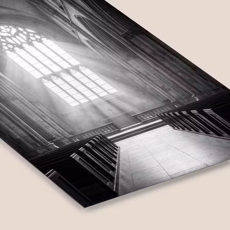 Kerk - Interieur - Lichtstralen - Architectuur - Klassiek fotolijst zwart zonder passe partout klein -zsfeer6