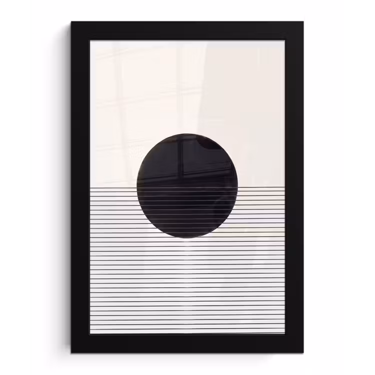 Framed Prints - Circle - Lines - Abstract - Cirkel - Lijnen - Abstract fotolijst zwart zonder passe partout klein