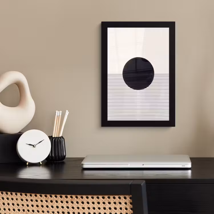 Framed Prints - Circle - Lines - Abstract - Cirkel - Lijnen - Abstract fotolijst zwart zonder passe partout klein