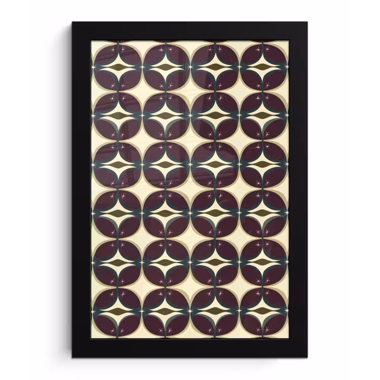 Cirkel - Retro - Kleurrijk fotolijst zwart zonder passe partout klein 224 -3d