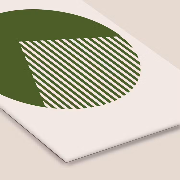 Cirkel - Strepen - Geometrisch - Abstract - Groen fotolijst zwart zonder passe partout klein -zsfeer6