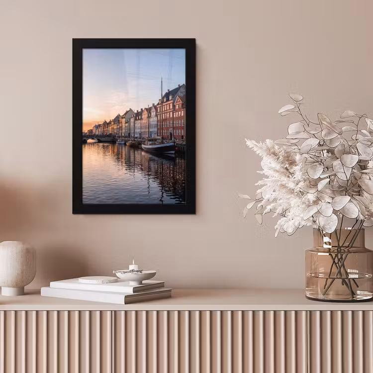 Stad - Gracht - Zonsondergang - Klassiek - Kleurrijk fotolijst zwart zonder passe partout klein -sfeer5