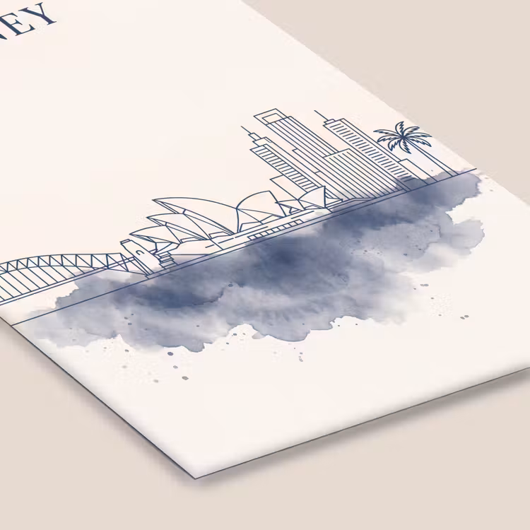 Stad - Skyline - Architectuur - Minimalistisch - Blauw fotolijst zwart zonder passe partout klein -zsfeer6
