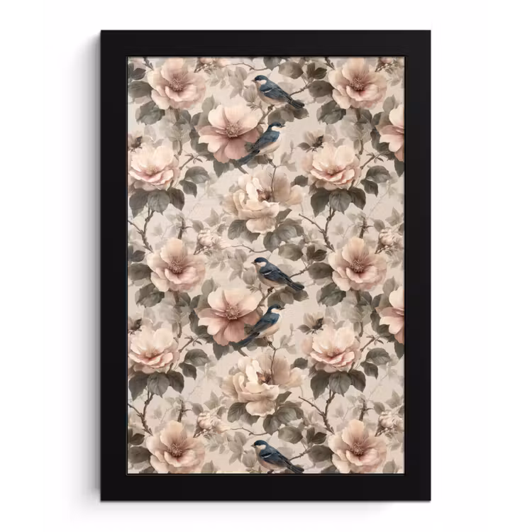 Klassiek - Vogels - Kleurrijk fotolijst zwart zonder passe partout klein 224 -3d