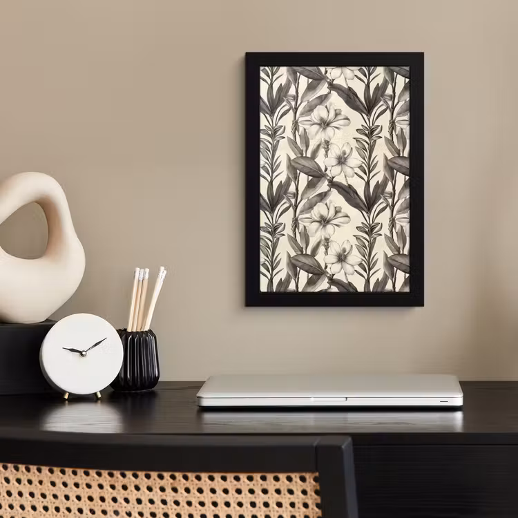 Klassiek - Botanisch - Zwart - Beige fotolijst zwart zonder passe partout klein 224 -sfeer1