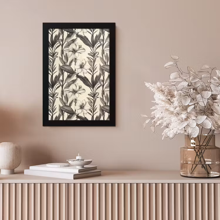 Klassiek - Botanisch - Zwart - Beige fotolijst zwart zonder passe partout klein 224 -sfeer5