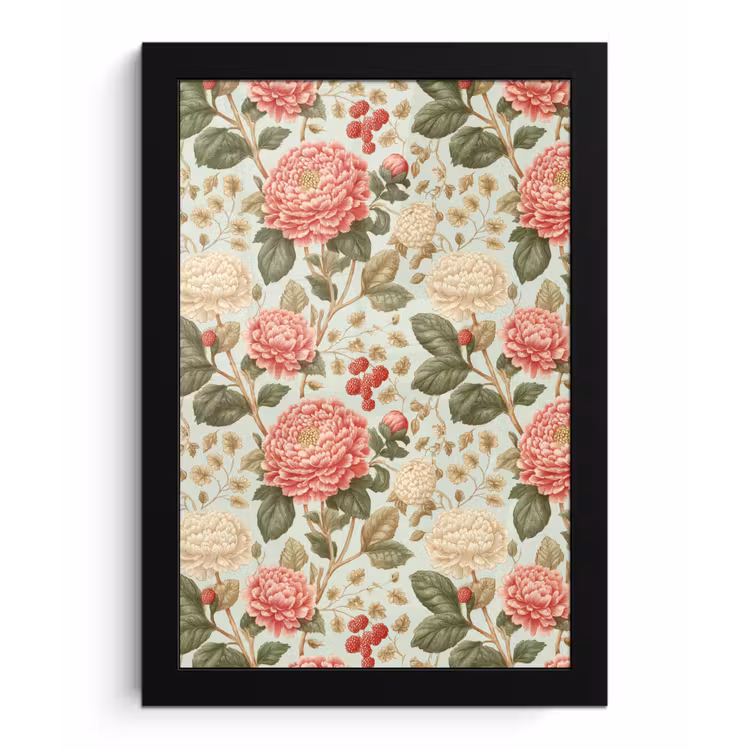 Klassiek - Botanisch - Veelkleurig fotolijst zwart zonder passe partout klein 224 -3d