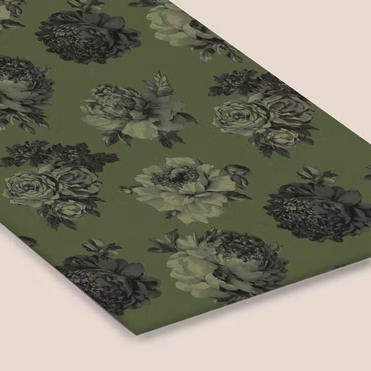 Klassiek - botanisch - olijfgroen - bloemen fotolijst zwart zonder passe partout klein 224 -zsfeer6