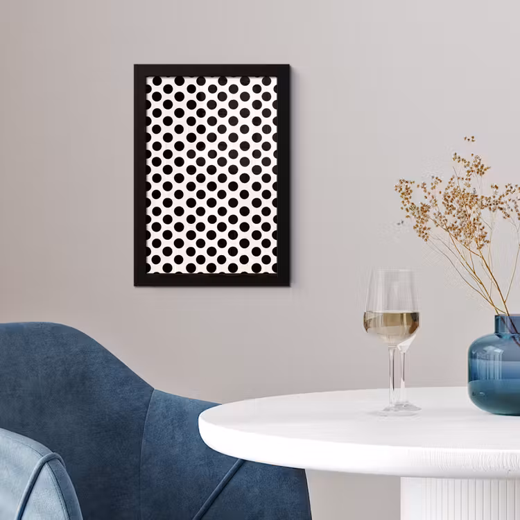 Klassiek - Stippen - Zwart fotolijst zwart zonder passe partout klein 224 -sfeer4