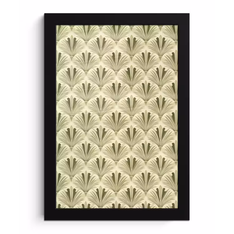 Klassiek - Waaier - Groen fotolijst zwart zonder passe partout klein 224 -3d