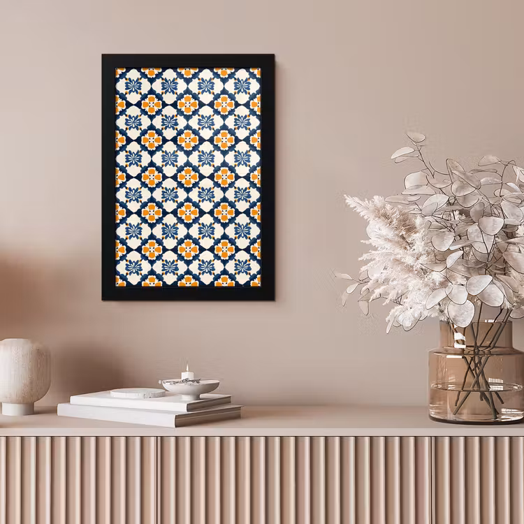 Klassiek - Geometrisch - Blauw fotolijst zwart zonder passe partout klein 224 -sfeer5