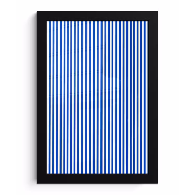Klassiek - Strepen - Blauw fotolijst zwart zonder passe partout klein 224 -3d