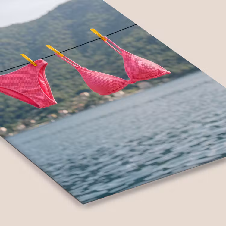 Kleding - Badkleding - Waslijn - Zomer - Roze fotolijst zwart zonder passe partout klein -zsfeer6