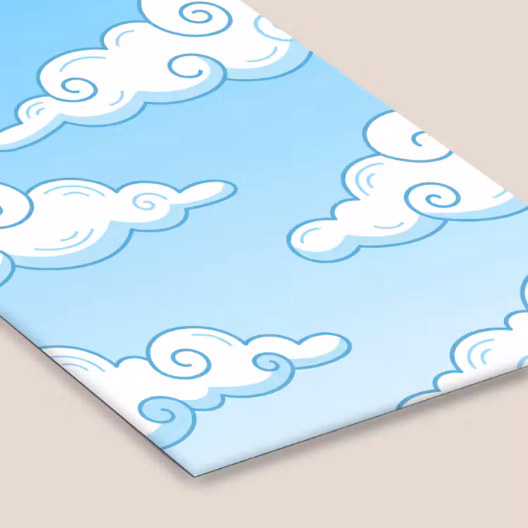Wolk - Lucht - Cartoon - Blauw - Wit fotolijst zwart zonder passe partout klein -zsfeer6