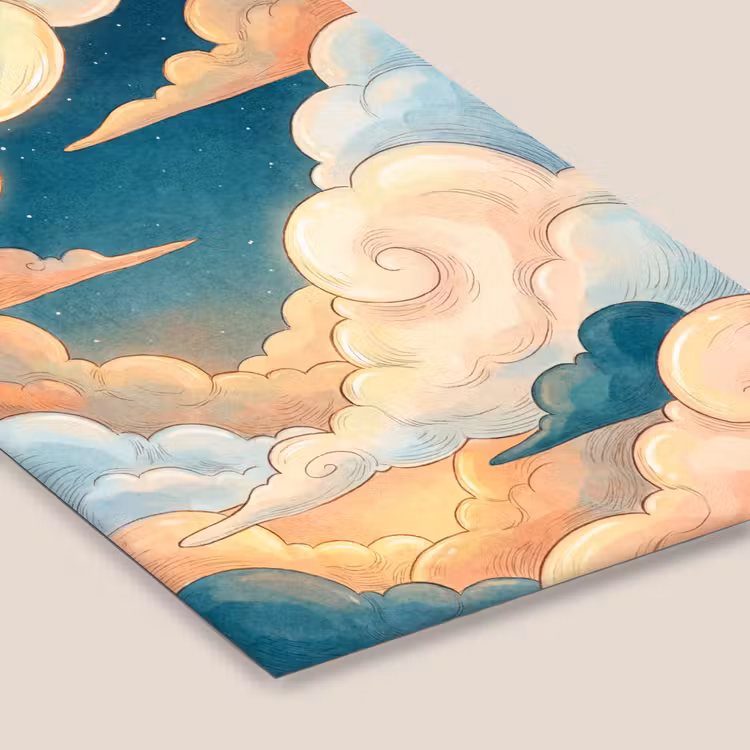 Wolk - Lucht - Natuur - Illustratief - Oranje fotolijst zwart zonder passe partout klein -zsfeer6