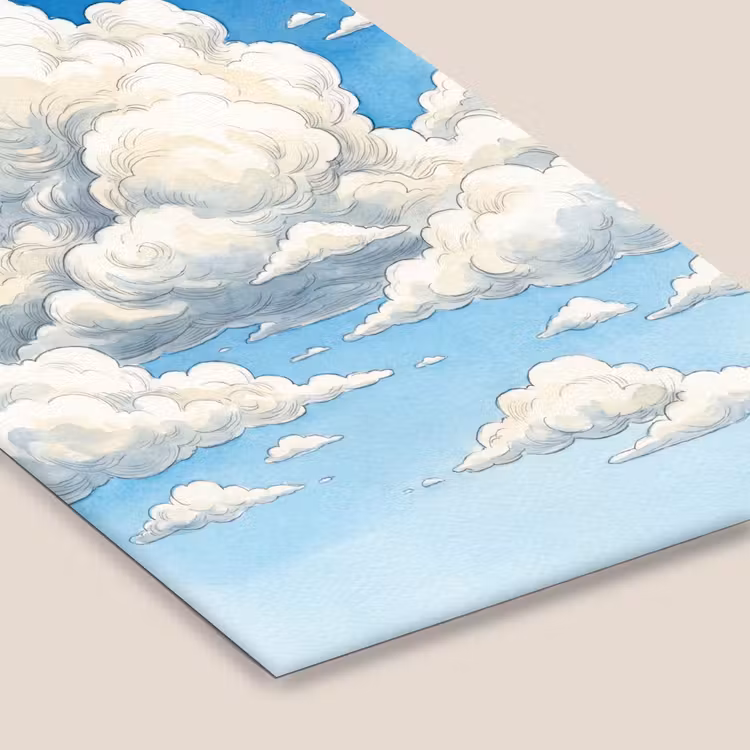 Wolken - Blauwe lucht - Natuur - Modern - Wit fotolijst zwart zonder passe partout klein -zsfeer6